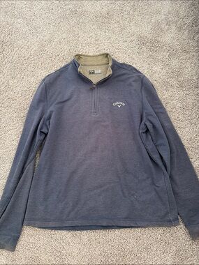 Callaway Navy Half-Zip Golf Pullover with Contrasting Collar